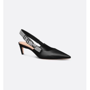 Dior Toujours slingback pumps Black hollow soft lambskin leather