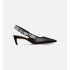 Dior Toujours slingback pumps Black hollow soft lambskin leather