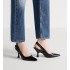 J'Adior slingback pumps Black calfskin leather with crocodile-effect pattern