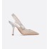 Dior Or J'Adior slingback pumps Gold-tone cotton fabric with metallic thread embroidery and miniature beads
