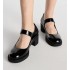 D-Doll high heels Black glossy cowhide leather