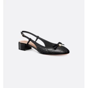 Dior ballet flats Black quilted cowhide leather cannage