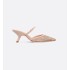 Dior Capture high-heeled mules Sheer mesh and nude lambskin suede with crystal-trimmed cannage pattern