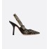 J'Adior slingback pumps Black and gold-tone Millefiori jacquard pattern