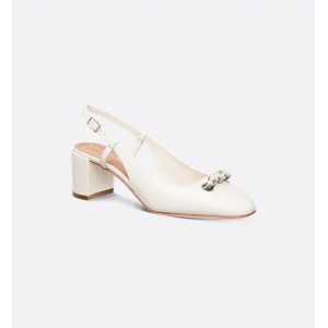 Dior Paris slingback pumps White patent cowhide leather