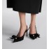 Adiorable slingback pumps Black fringed grosgrain