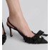 Adiorable slingback pumps Black fringed grosgrain