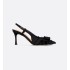 Adiorable slingback pumps Black fringed grosgrain