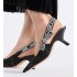 J'Adior slingback pumps Transparent mesh fabric with black Dior Chardons pattern embroidery