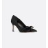 Adiorable high heels Black fringed grosgrain