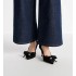 Adiorable high heels Black fringed grosgrain