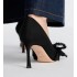 Adiorable high heels Black fringed grosgrain