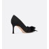 Adiorable high heels Black fringed grosgrain
