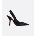 J'Adior slingback pumps Black technical fabric and crystals