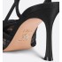 Adiorable slingback pumps Transparent mesh with black cotton thread and crystal embroidery