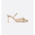 Dior Or Adiorable high-heeled mules Gold-tone cotton fabric with metallic thread embroidery and crystal embellishments and laminated lambskin leather
