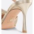 Dior Or Adiorable high-heeled mules Gold-tone cotton fabric with metallic thread embroidery and crystal embellishments and laminated lambskin leather