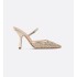 Dior Or Dior Capture high-heeled mules Gold-tone laminated lambskin and sheer mesh with micro-mirror embroidery and beading