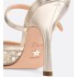Dior Or Dior Capture high-heeled mules Gold-tone laminated lambskin and sheer mesh with micro-mirror embroidery and beading