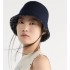 Reversible Teddy-D Small-Brim Bucket Hat  Blue Virgin Wool and Silk