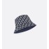 Reversible Teddy-D Small-Brim Bucket Hat  Blue Virgin Wool and Silk