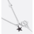 Dior Black Star Pendant Necklace Silver-Finish and Black Ruthenium-Finish Brass