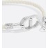 CD Icon Braided Leather Bracelet Beige Lambskin and Silver-Finish Brass  
