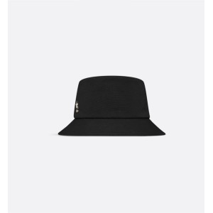 Teddy-D Small-Brim Bucket Hat  Black Cotton Canvas