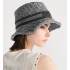 D-Bobby Dior Oblique Small-Brim Bucket Hat  Anthracite Gray Stonewashed Denim Jacquard