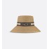 D-Bobby Large Brim Hat   Straw with Beige and Black Embroidered Band