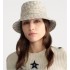 Dior Oblique Small Brim Bucket Hat  White and Gray Embroidery