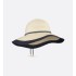 Dioriviera D-Sunset Large Brim Hat   Ivory and Deep Blue Straw