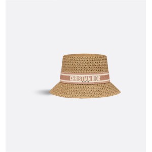 D-Bobby Small Brim Hat   Straw with Rose des Vents and White Embroidered Band