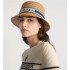 D-Bobby Small Brim Hat   Straw with Navy Blue and Ecru Embroidered Band