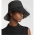 Teddy-D Large Brim Bucket Hat with Veil     Black Cotton Blend
