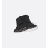 Teddy-D Large Brim Bucket Hat with Veil     Black Cotton Blend