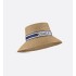 D-Bobby Large Brim Hat    Straw with Blue and White Embroidered Band