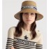 D-Bobby Large Brim Hat    Straw with Blue and White Embroidered Band