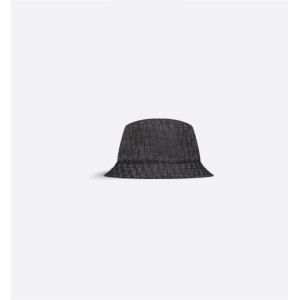 Kids' Bucket Hat    Black Dior Oblique Technical Jacquard 