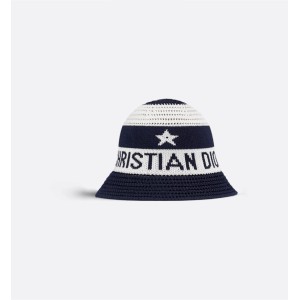 D-Tulipe Cloche    Blue and White Cotton Knit Blend