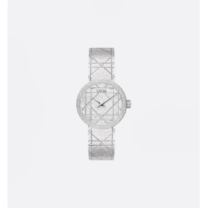 La D My Dior Ø 25 MM, Steel and Diamonds 