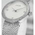 La D de Dior Satine Ø 25 MM, Steel, White Mother-Of-Pearl and Diamonds