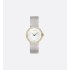 La D de Dior Satine Ø 25 MM, Steel, Yellow Gold, White Mother-Of-Pearl and Diamonds