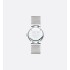 La D de Dior Satine Ø 25 MM, Steel, White Mother-Of-Pearl and Diamonds