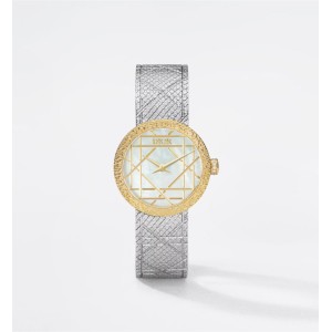 La D My Dior Ø 25 MM, Steel, Yellow Gold, White Mother-Of-Pearl and Diamonds