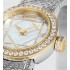 La Mini D My Dior Ø 19 MM, Steel, Yellow Gold, White Mother-Of-Pearl and Diamonds