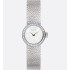 La Mini D de Dior Satine Ø 19 MM, Steel, White Mother-Of-Pearl and Diamonds