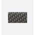 Long Flap Wallet  Beige and Black Dior Oblique Jacquard