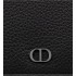 CD Icon Vertical Bifold Wallet Black Grained Calfskin