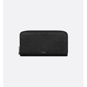 Long Zipped Wallet Black Dior Gravity Leather